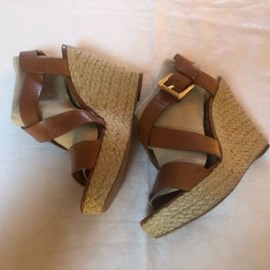 Michael Kors Brown Leather Wedges